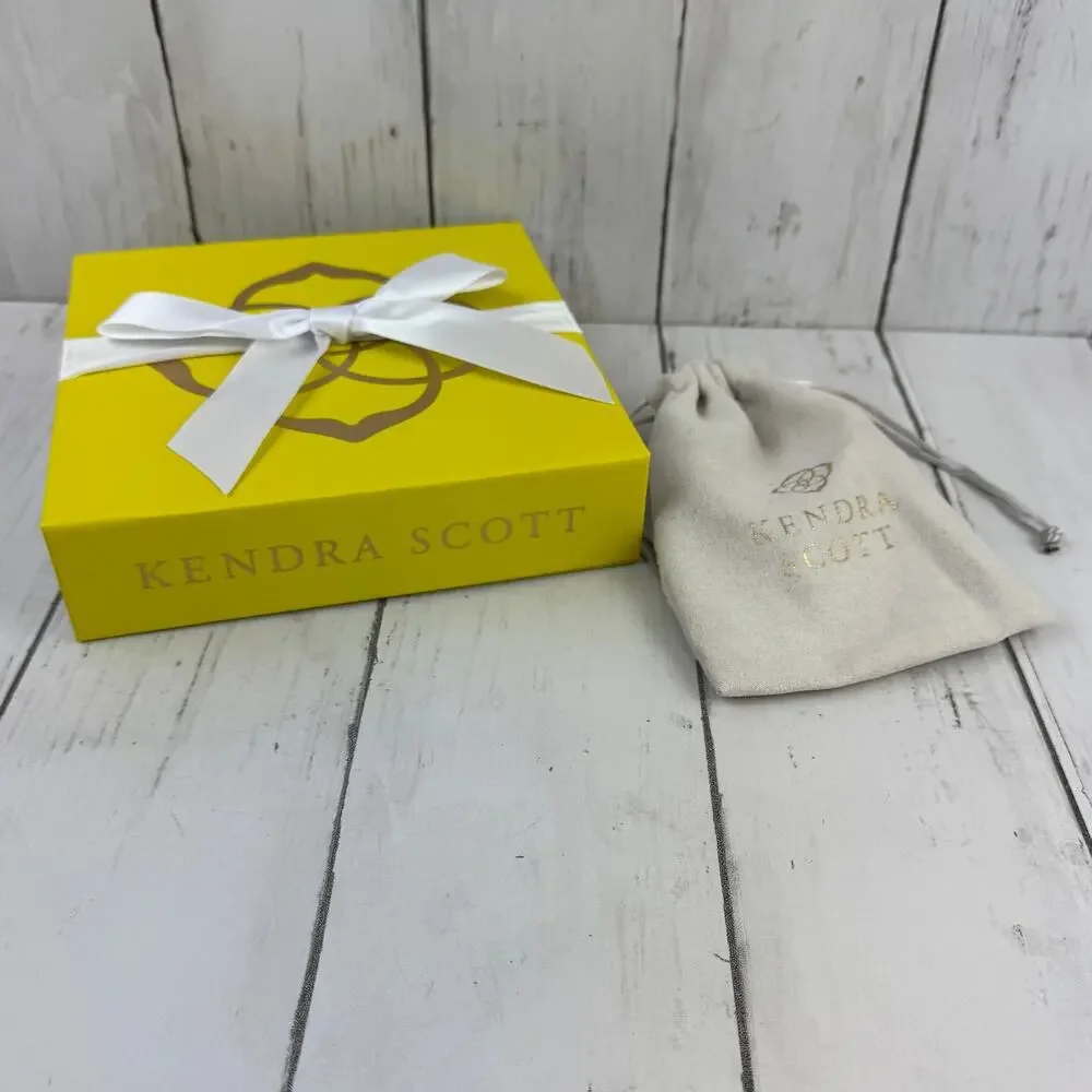 Kendra Scott Yellow Gift Box with Bow and Jewelry Dust Bag Present